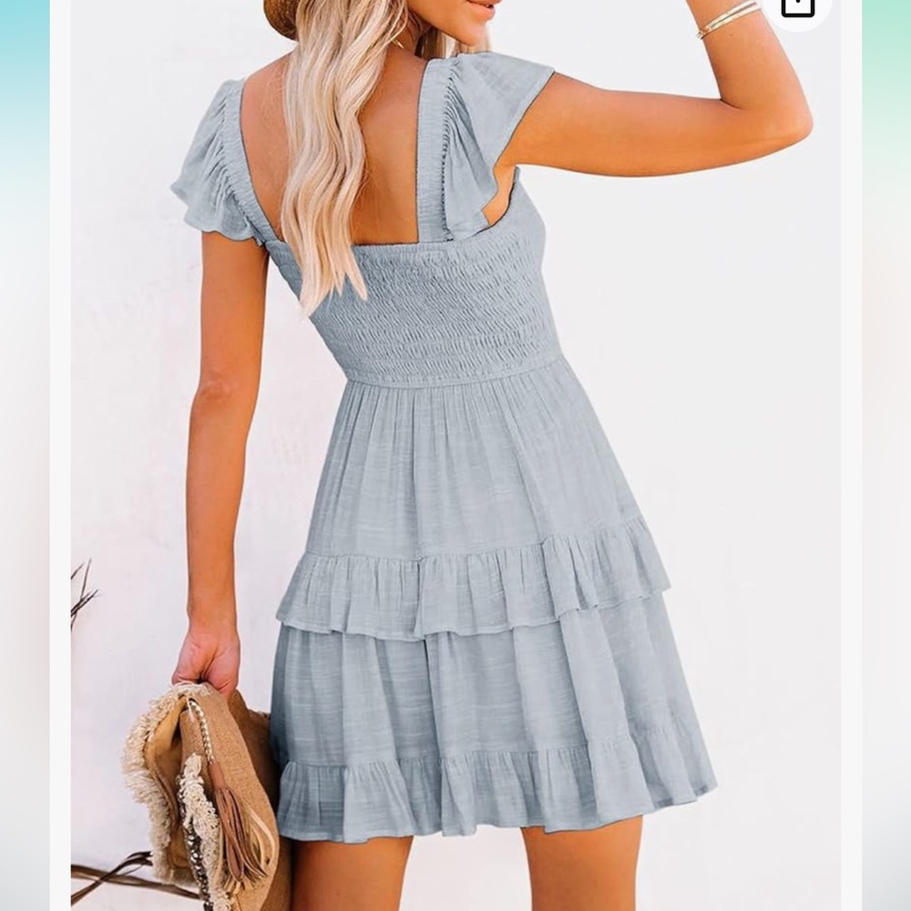 NWT blue dress with ruffles